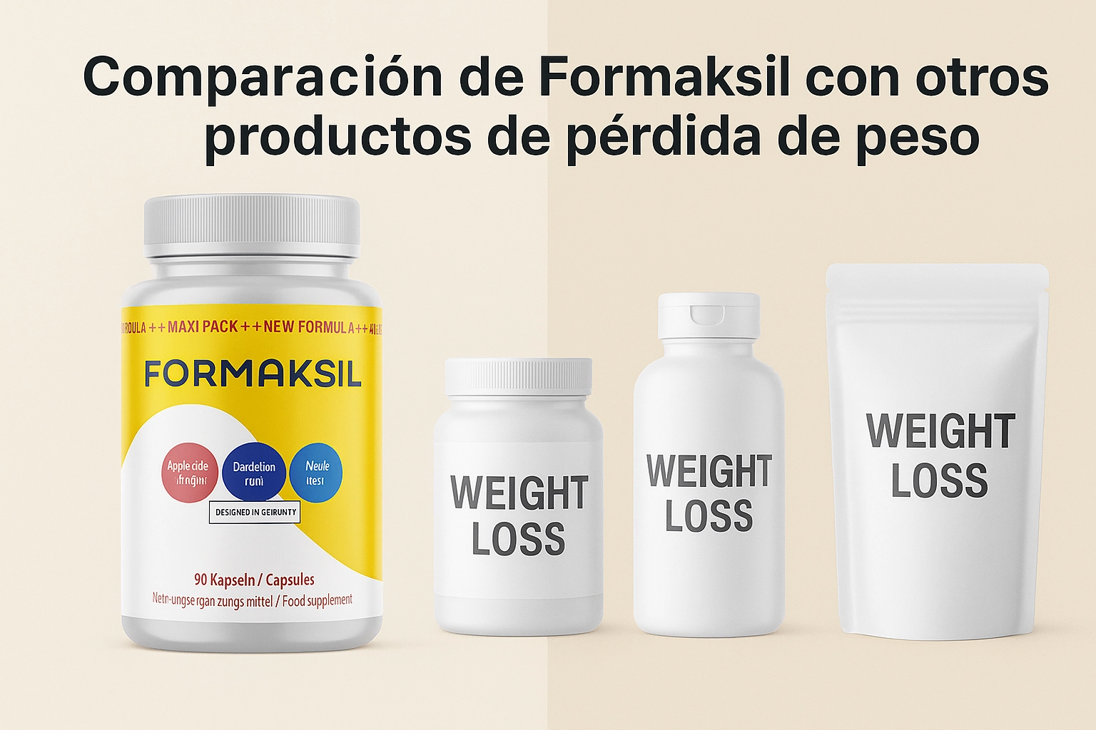 Comparación de Formaksil con otros productos de pérdida de peso