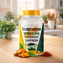 Detalle visual de Curcuma Complex y su propuesta de salud para el mercado español