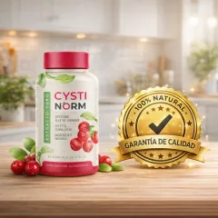 Detalle visual de CystiNorm y su propuesta de salud para el mercado español