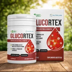 Detalle visual de Glucortex y su propuesta de salud para el mercado español