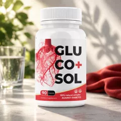 Detalle visual de Glucosol y su propuesta de salud para el mercado español