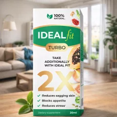 IdealFit Turbo gotas en formato crema con presentación del producto