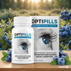 Detalle visual de OptiPills y su propuesta de salud para el mercado español