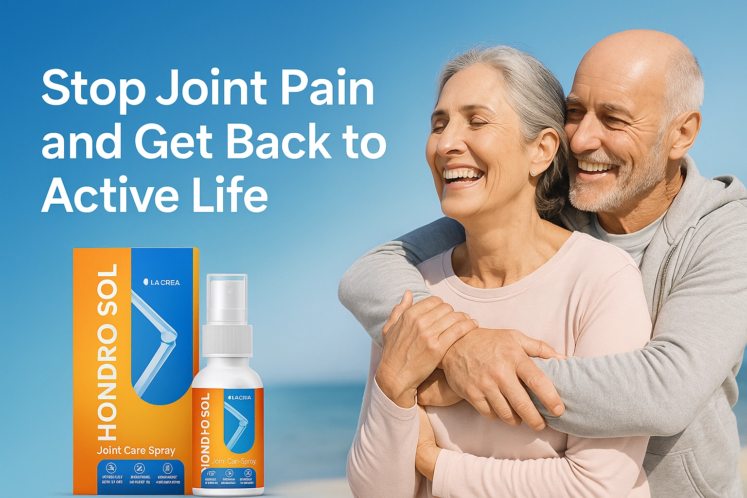  Aplicación fácil del spray Hondro Sol directamente sobre la articulación dolorida con enfoque en rapidez y comodidad